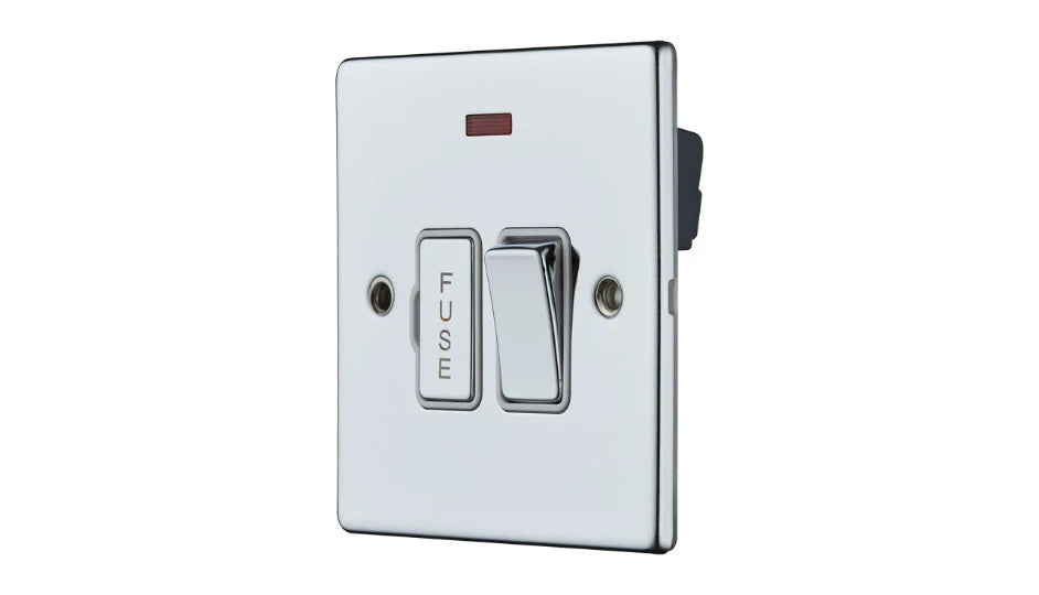 VPD1371CHW - Pro Décor 13A Switched Spur with Neon Chrome White Insert