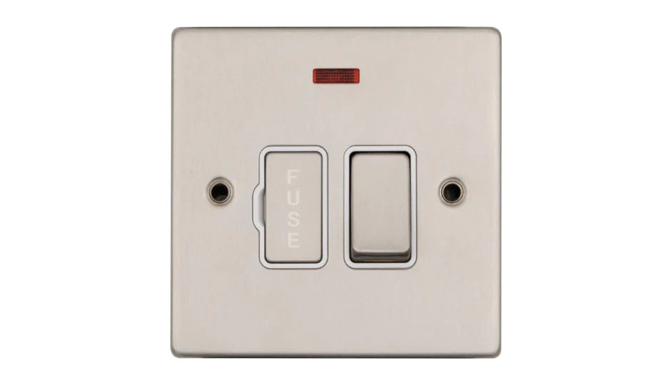 VPD1371SSW - Pro Décor 13A Switched Spur with Neon Stainless Steel White Insert