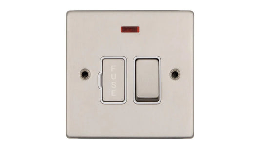 VPD1371SSW - Pro Décor 13A Switched Spur with Neon Stainless Steel White Insert