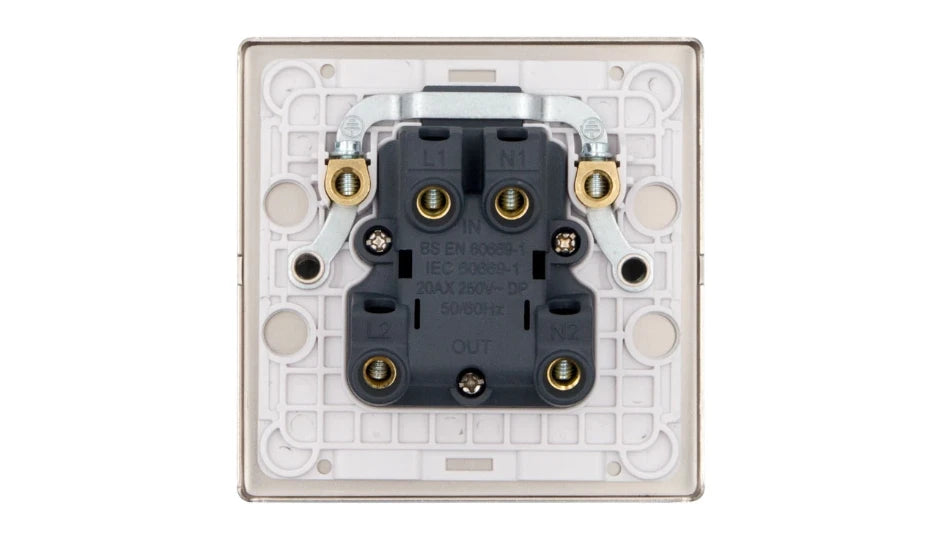 VPD1390SSW - Pro Décor 20A DP Switch Stainless Steel White Insert