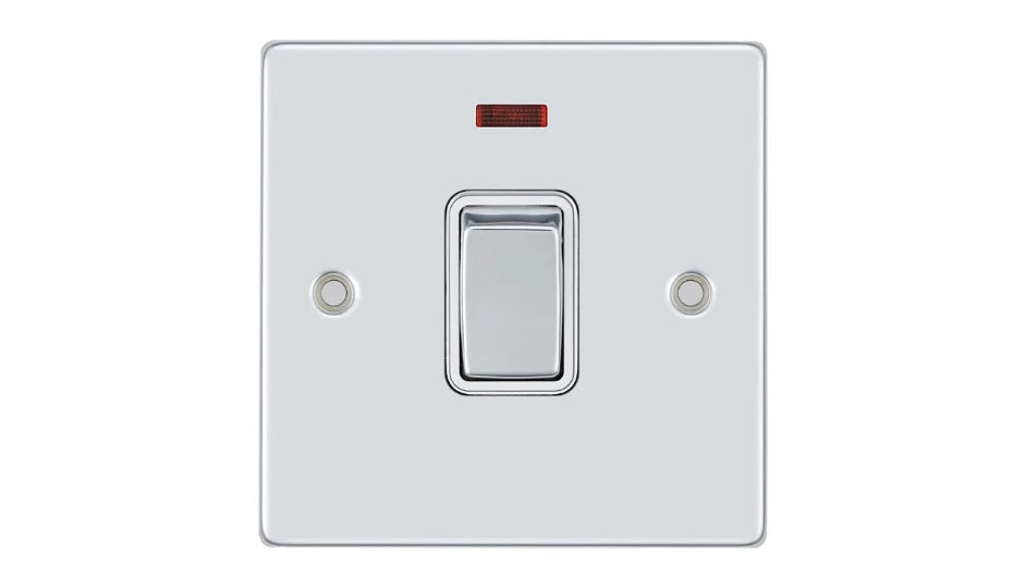 VPD1391CHW - Pro Décor 20A DP Switch with Neon Chrome White Insert