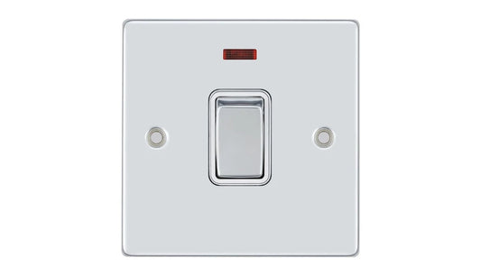 VPD1391CHW - Pro Décor 20A DP Switch with Neon Chrome White Insert