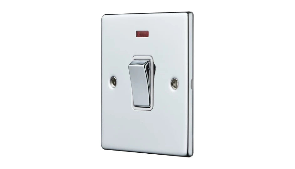 VPD1391CHW - Pro Décor 20A DP Switch with Neon Chrome White Insert