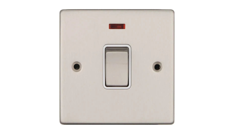 VPD1391SSW - Pro Décor 20A DP Switch with Neon Stainless Steel White Insert