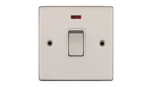 VPD1391SSW - Pro Décor 20A DP Switch with Neon Stainless Steel White Insert