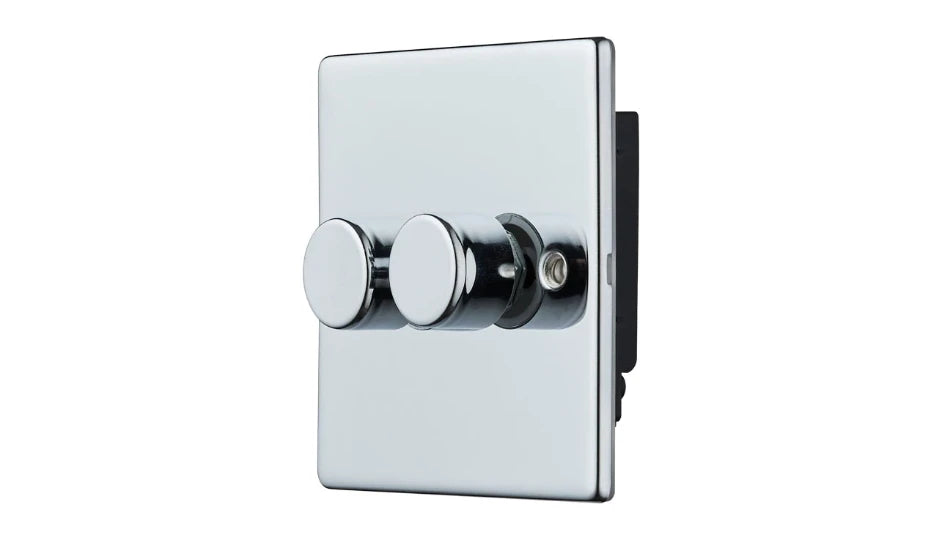 VPD1415CH - Pro Décor 2 Gang 250W Universal Dimmer Chrome