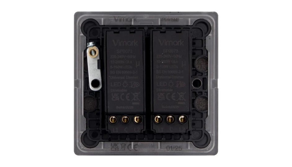 VPD1415MB - Pro Décor 2 Gang 250W Universal Dimmer Matt Black