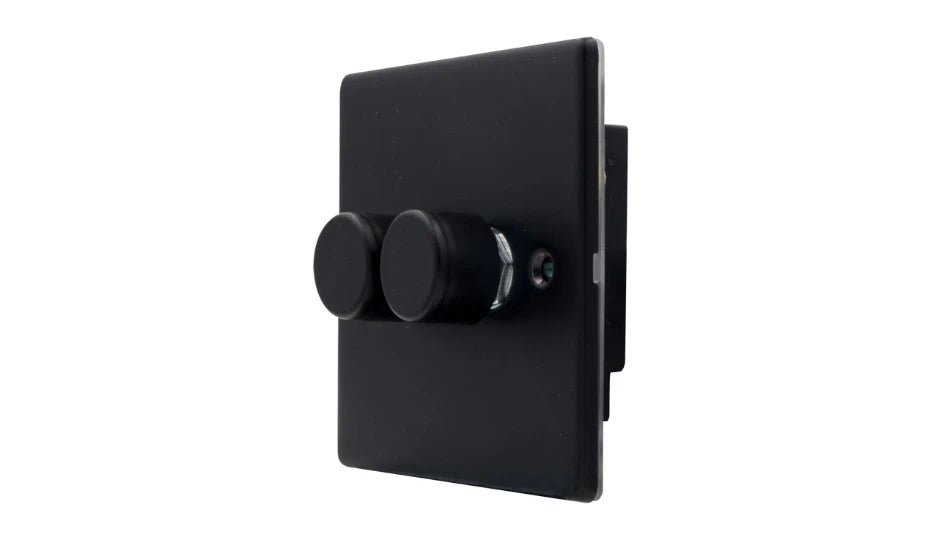 VPD1415MB - Pro Décor 2 Gang 250W Universal Dimmer Matt Black