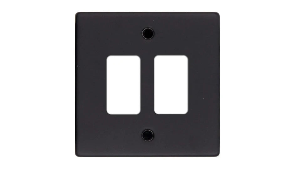 VPD2702MB - Pro Décor 2 Gang Grid Plate Matt Black