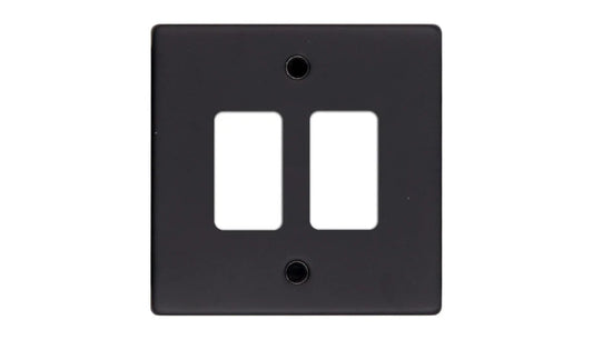 VPD2702MB - Pro Décor 2 Gang Grid Plate Matt Black