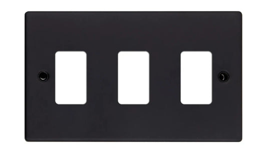 VPD2703MB - Pro Décor 3 Gang Grid Plate Matt Black