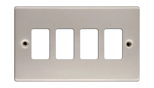 VPD2703SS - Pro Décor 4 Gang Grid Plate Stainless Steel