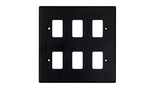 VPD2706MB - Pro Décor 6 Gang Grid Plate Matt Black