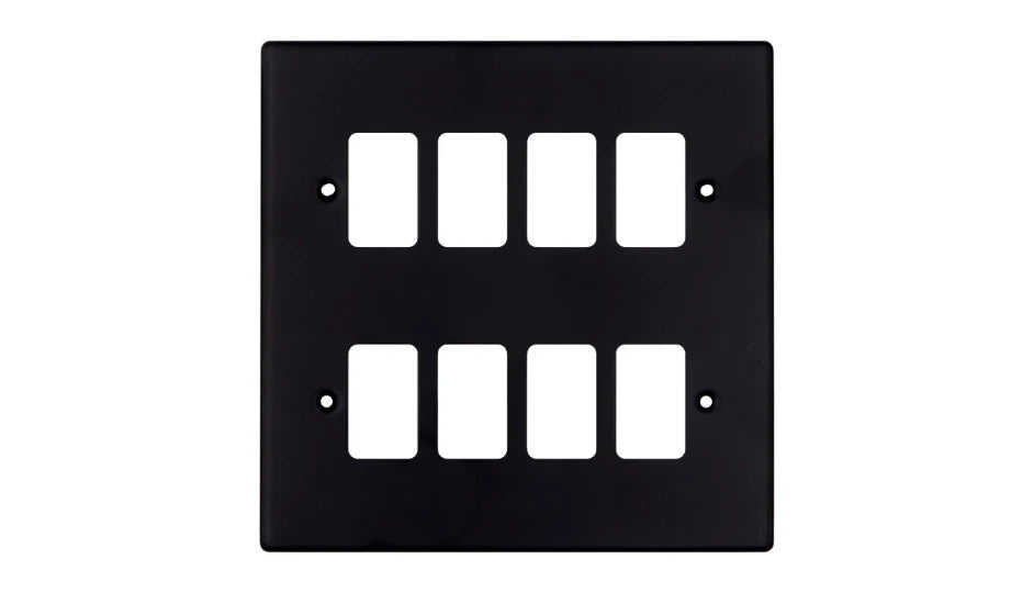 VPD2708MB - Pro Décor 8 Gang Grid Plate Matt Black
