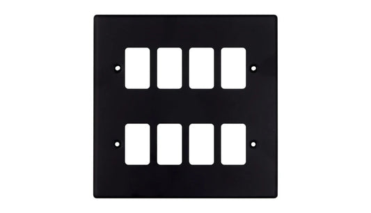 VPD2708MB - Pro Décor 8 Gang Grid Plate Matt Black