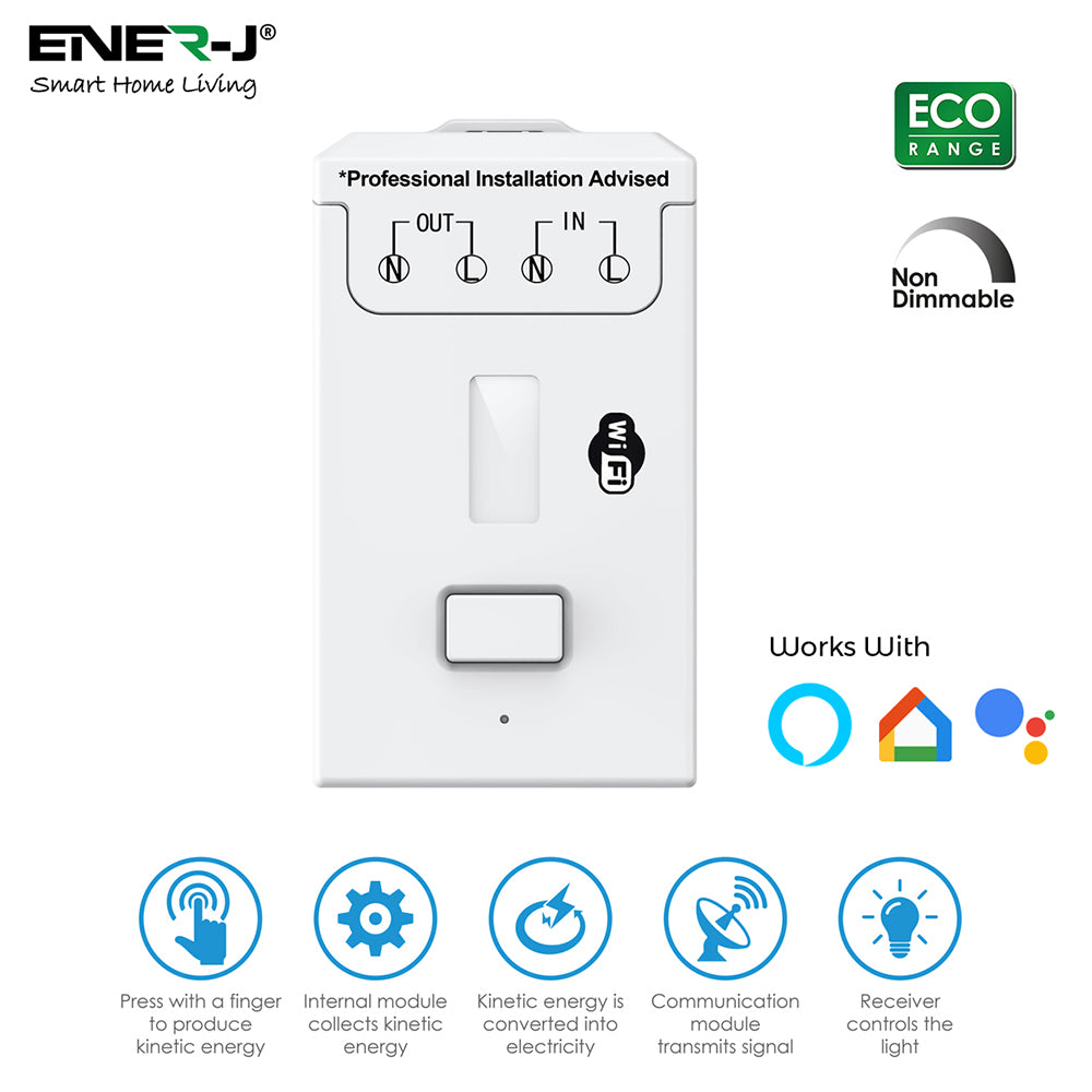 WS1057X - ENERJ 500W RF & WiFi Non Dimmable Receiver for ECO SERIES Switches