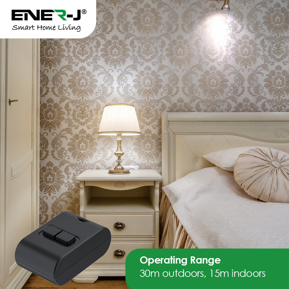 WS1058 - Mini FOB Wireless Switch 2 Gang Black